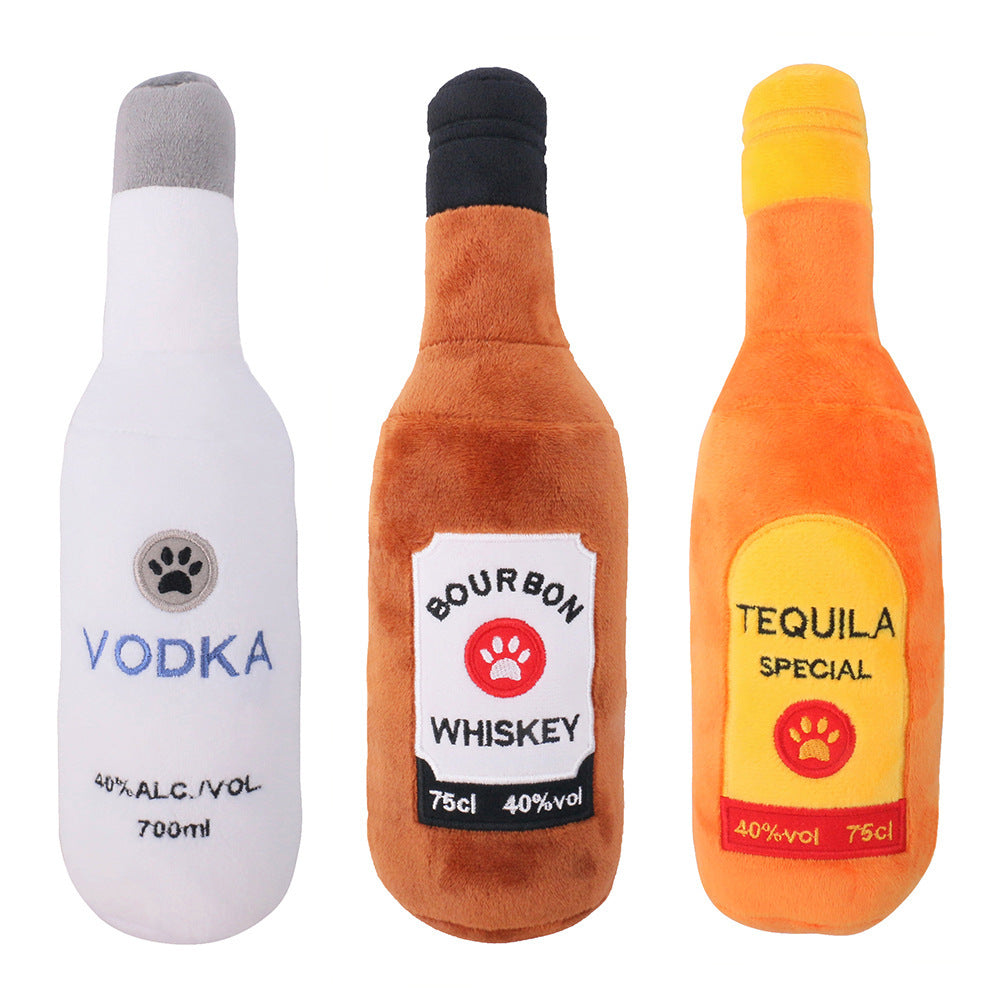 Alcohol dog plushie